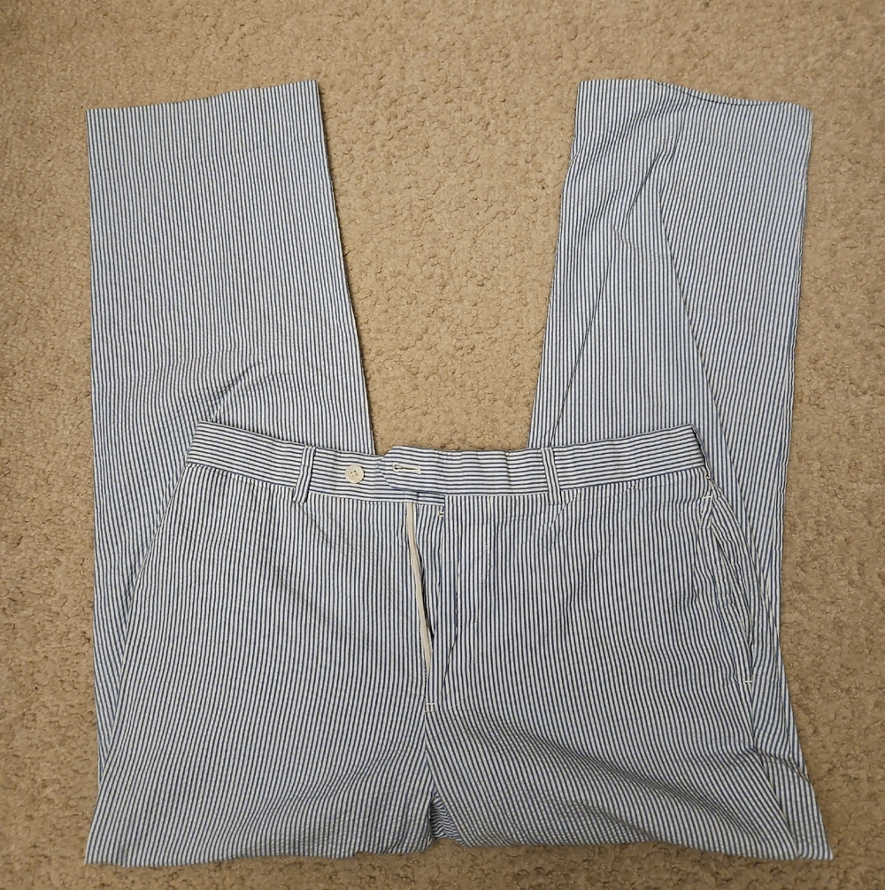 Brooks Brothers 346 Seersuckers | Blue & White Stripes | 32W × 29L